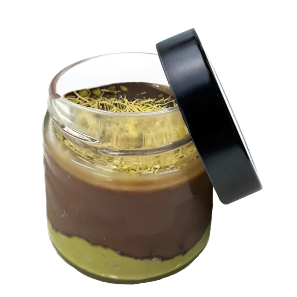 Choco-pistachio in a jar